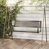 Black Steel and Plastic Garden Swing Bench for Outdoor Patio - Photo 1