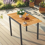 31 to 47-Inch Expandable Outdoor Dining Table, Adjustable Rectangle Patio Table with Umbrella Hole for 4-6 Person - Photo 2