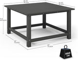 Costaelm Patio Conversation Table, Tatio Accent HDPE Outdoor Weather Resistant - Photo 3