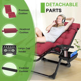 ZENPETIO 29In XL Zero Gravity Chair w/Cushion, Zero Gravity Recliner Lounge Chair for Indoor and Outdoor - Photo 4