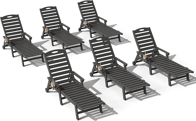 Domi Outdoor Chaise Lounge Chairs Set of 6 - Photo 9