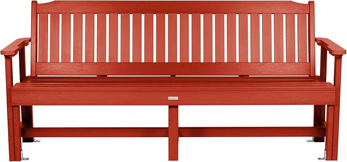 Sequoia Professional Commercial Grade Exeter Garden Bench, 6ft, Rustic Red
