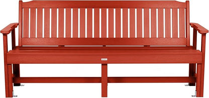 Sequoia Professional Commercial Grade Exeter Garden Bench, 6ft, Rustic Red