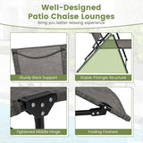 Tangkula Outdoor Lounge Chair, Patio Folding Chaise Recliner with 6-Level Backrest - Photo 6