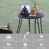 Small Patio Side Table, Weather Resistant Anti-Rust Outdoor Metal Patio Round End Table, Outdoor End Table for Garden - Photo 4