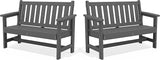 SERWALL Outdoor Bench, HDPE Outdoor Benches Weatherproof, 2-Person Garden Bench with 660 lbs Weight Capacity - Photo 1