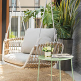 VINGLI Patio Small Side Table, Waterproof Round Metal Steel Outdoor Side Table End Table for Garden Balcony Porch and - Photo 2
