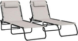 Outsunny Folding Chaise Lounge Chair Set of 2, Patio Sun Tanning Chair - Photo 1