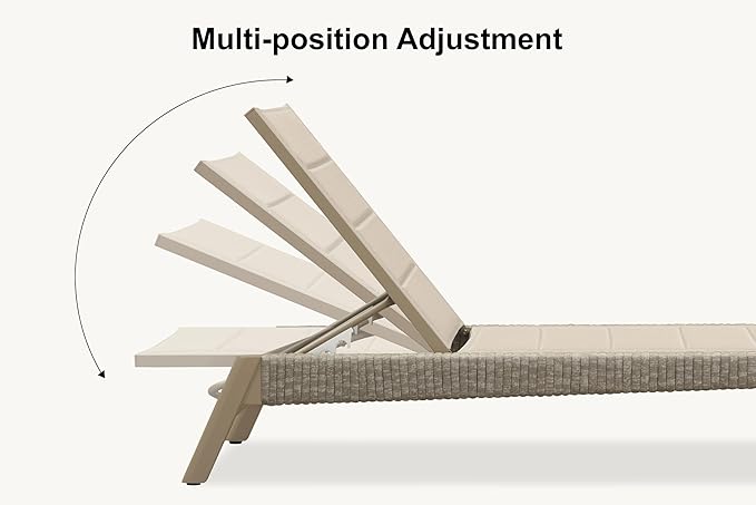 PURPLE LEAF Outdoor Chaise Lounge 2 Pieces Chair Patio Aluminum Recliner for Poolside with Adjustable Backrest Chairs - Photo 7