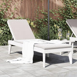 Adjustable White PP Sun Lounger 73.2L x 23.6W Modern Outdoor Chaise with Multi-Position Backrest Lightweight Poolside - Photo 2