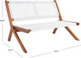SAFAVIEH Outdoor Collection Kobina Natural Acacia Wood/White Rope Foldable Bench - Photo 3