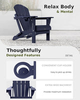 MUCHENGHY Folding Adirondack Chairs, Patio Chairs, Lawn Chairs, Outdoor Chair, Adirondack Chair Plastic, Fire Pit - Photo 6