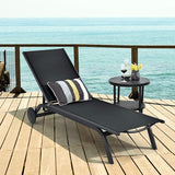 Tangkula Outdoor Aluminum Chaise Lounge, Patio Lounge Recliner Chair w/6 Adjustable Backrest - Photo 2
