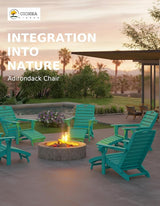 Ciokea Folding Adirondack Chair Set of 2 with Retractable Ottoman Fire Pit Patio Chair with Pull Out Foot Rest Weather - Photo 4