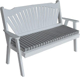 Furniture Barn USA Pine 5' Fanback Garden Bench, White - Photo 1