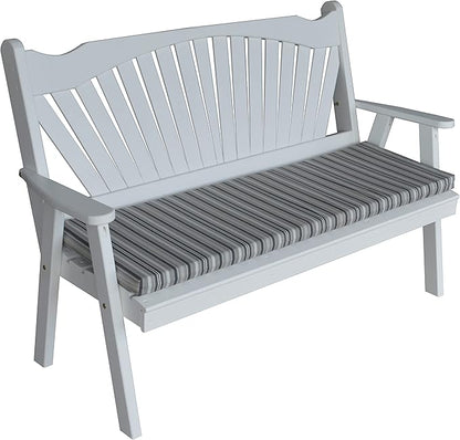 Furniture Barn USA Pine 6' Fanback Garden Bench, White
