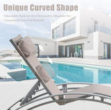 Domi Outdoor Chaise Lounge Set of 3 Patio Recliner Chairs with Adjustable Backrest and Removable Pillow for - Photo 7