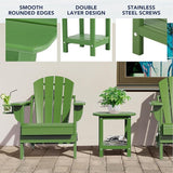 Nalone Adirondack Side Table, 16.5" Outdoor End Table, HDPE Plastic, Small for Patio (Lime) - Photo 4
