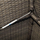 Garden Bench Deck Bench Patio Bench with Cushions Gray Poly Rattan - Photo 8