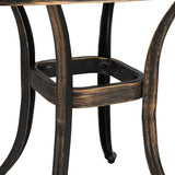 Bonnlo 21 Inch Cast Aluminum Outdoor Side Table with Umbrella Hole, Anti-Rust Coffee Bistro Table for Outdoor, Patio - Photo 4