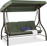 Best Choice Products 3-Seat Outdoor Large Converting Canopy Swing Glider, Patio Hammock Lounge Chair for Porch - Photo 1