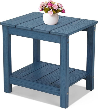 Stoog Outdoor Side Table, All-Weather Adirondack Side Table, Never Fade or Rot, for Backyard, Garden, Pool, Lawn, Porch, Blue