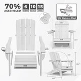 Folding Adirondack Chair Wood Texture 4 Pack, HDPE All-Weather Fire Pit Chairs - Photo 3