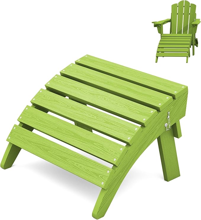 KINGYES Folding HDPE Adirondack Chairs Ottoman