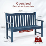 Stoog 4-Piece Patio Furniture Set, All-Weather HIPS Outdoor Dining Set, Includes 1 Bench, 2 Chairs, 1 Coffee Table, Blue - Photo 3