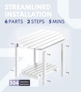 PASAMIC 2-Tier Adirondack Oval Outdoor Side Table, HDPE Small Outdoor Table, Patio End Table for Patio, Backyard - Photo 7