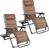 TIMBER RIDGE Aluminum Zero Gravity Chairs, Folding Recliner Chair Padded with Cup Holder and Headrest - Photo 1