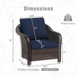 3 Piece Patio Wicker Conversation Set, All-Weather Use Outdoor Wicker Loveseat with 2 PE Rattan Chair, Ideal for Porch - Photo 4