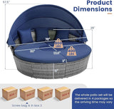 HAPPYGRILL Rattan Daybed with Canopy - Photo 9