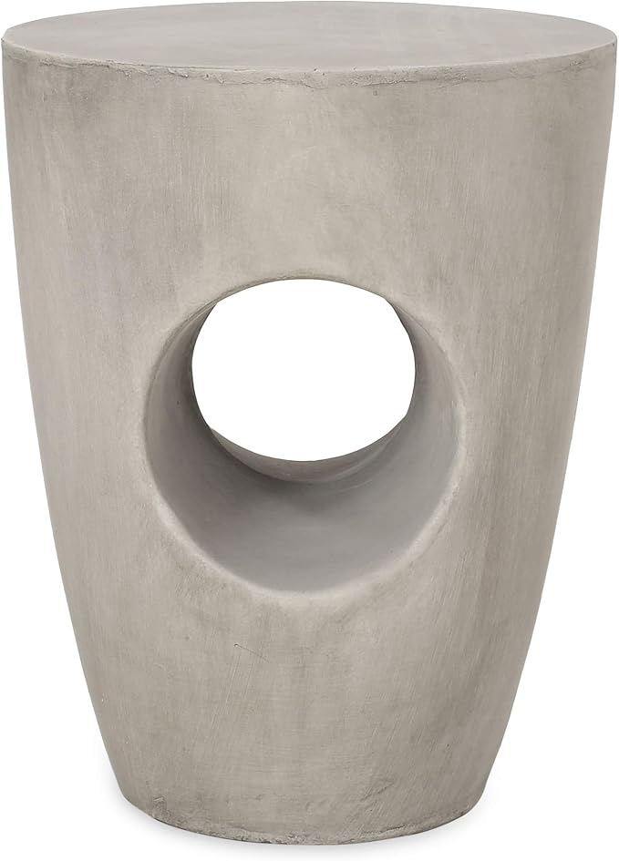 Samuel Indoor Contemporary Lightweight Concrete Accent Side Table - Photo 1