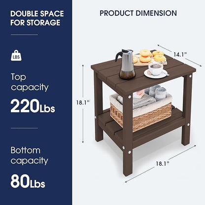KINGYES Double Side Table, Adirondack End Table- Coffee