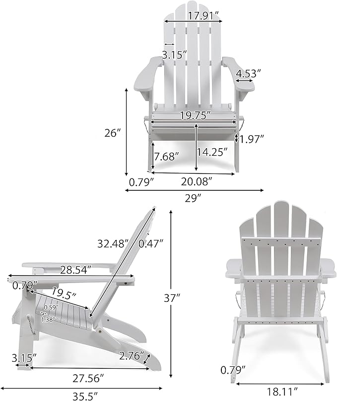 Christopher Knight Home Hollywood Adirondack Chair, White