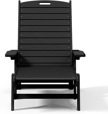 WestinTrends Malibu Poly Reclining Chaise Lounge Black