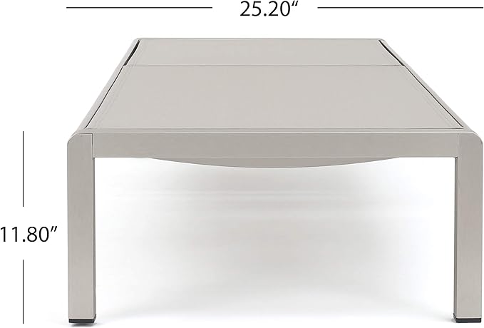 Christopher Knight Home Outdoor Aluminum Chaise Lounge, Set of 2, Grey - Photo 3