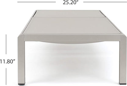 Christopher Knight Home Outdoor Aluminum Chaise Lounge, Set of 2, Grey