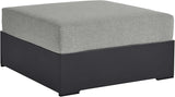 Modway Tahoe Aluminum Ottoman Gray with Weather-Resistant Cushion-Ideal as Outdoor Footstool, Patio or Sunroom Furniture - Photo 1