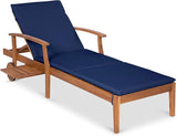 Best Choice Products 79x26in Acacia Wood Chaise Lounge Chair Recliner, Outdoor Furniture for Patio - Photo 1