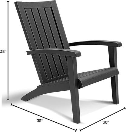 NUNU LAB Outdoor Adirondack Chair, HDPE Plastic Patio Chairs for All Weather,Modern Fire Pit Chair, Outdoor Lawn Chairs for Deck, Porch, Backyard, Garden Adirondack Chairs