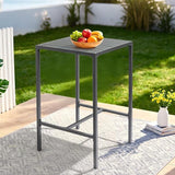 VINGLI 27 Inch Outdoor Bar Table, All-Weather Aluminum Patio Balcony Pub Table for Pool, Blacony, Yard (Gray) - Photo 7