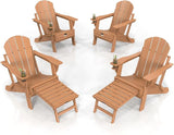 VINGLI Folding Adirondack Chair Set of 4 with Ottoman - Photo 1