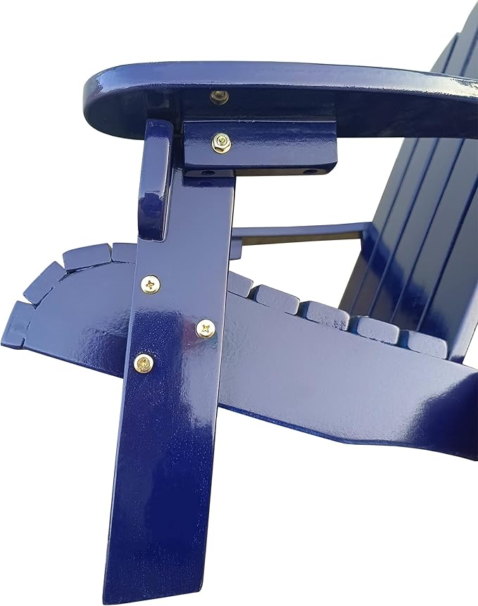 ROSE BLOOM Kids Adirondack Chair, Solid Wood Outdoor Patio Weather Resistant Chair for Children, Classic seat for Deck, Garden, Backyard, Porch and Lawn (Navy Blue)