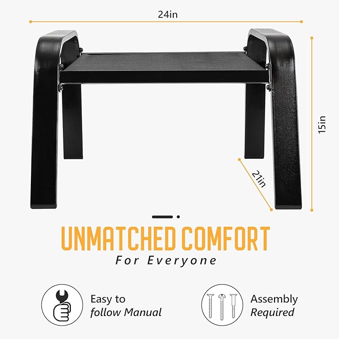 Outddor Patio Ottoman 2 Set All Weather Outdoor Foot Rest Patio Furniture Coffee Table for Garden Backyard Porch Black - Photo 2