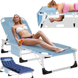 Slsy Folding Lounge Chairs Outdoor, Adjustable Sleeping Cot Chair - Photo 1