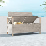 Grand patio Outdoor Storage Bench Deck Box with Olefin Cushion, Wicker Deck Box with Water Resistant Bag - Photo 1