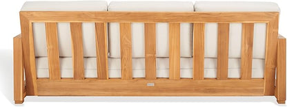 SAFAVIEH Couture Outdoor Collection Montford Beige 3-Seat Bench Casing Upholstery Removable Cover Fabric