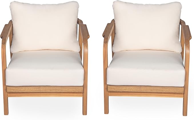 Christopher Knight Home Newell Lounge Chair Outdoor Set of 2, Patio Accent Chair, Comfy Reading Single Sofa - Photo 5